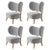 Set of 4 bute/storr tmbo lounge chairs by mazo design dimensions: w 90 x d 68.5 x h 87 cm materials: oak, textile also...