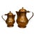 Antique French Copper & Brass Lidded Pitchers, Set of 2 For Sale