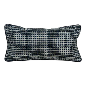 15” X 28” China Seas Fez II Suncloth Outdoor Indigo Navy Blue Lumbar Pillow Cover