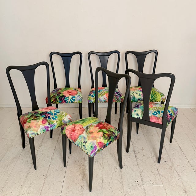 Vintage Italian Dining Chairs by Osvaldo Borsani, 1940s, Set of 6 For Sale - Image 6 of 12