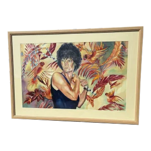 Original Watercolor on Paper Portrait Painting by Edee Joppich