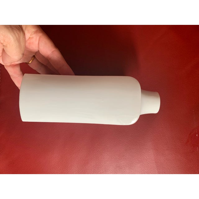 Stunning modern contemporary organic porcelain bottle vase by German manufacturer Fusternberg. Perfect for a side table,...