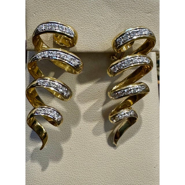 2 Carat Diamond VS Quality Long Earrings Women , 18 Karat Yellow Gold 18.9 Grams For Sale - Image 18 of 18