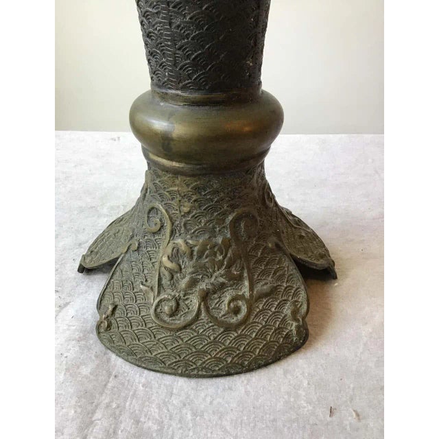 Bronze 1920s Asian Bronze Table Lamp For Sale - Image 8 of 10