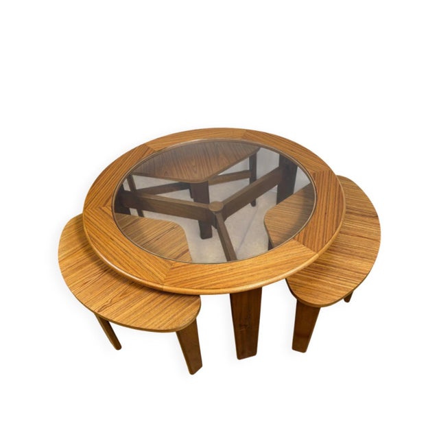 Mid-Century Round Teak Coffee Table with 3 Nesting Side Tables from G-Plan, 1960s, Set of 4 For Sale - Image 10 of 10