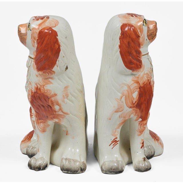 Pair Staffordshire Separate Leg King Charles Spaniels For Sale - Image 4 of 7