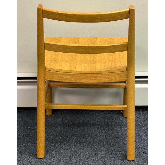 Wood Set of 6 Contemporary Modern Oak Dining Chairs - Made in Italy For Sale - Image 7 of 12