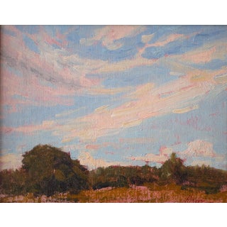 Cloud Movement by Lorenzo Chavez | Oil on Canvas Panel Landscape with clouds and trees. For Sale