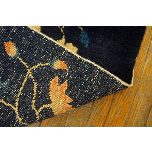 Chinese 1920s Rectangle Hand Knotted Wool Antique Open Field Medallion Blue Large Rug For Sale - Image 3 of 14