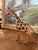 Folk Art Hand-Carved Painted Wooden Giraffe Sculpture With Black Markings. For Sale - Image 3 of 9