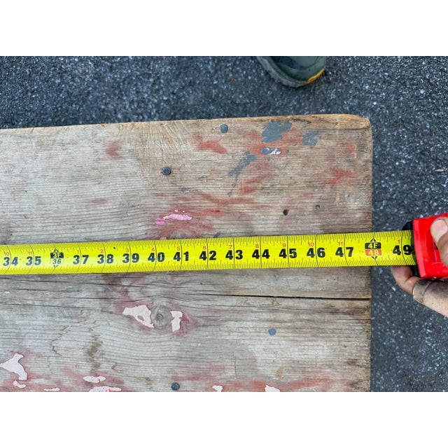 Brown Antique Early American Rustic Style Painted Bench For Sale - Image 8 of 15