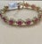Arts & Crafts 7 Carat Oval Cut Natural Ruby & Diamond Tennis Bracelet 14kt Yellow Gold 24.5 G For Sale - Image 3 of 18