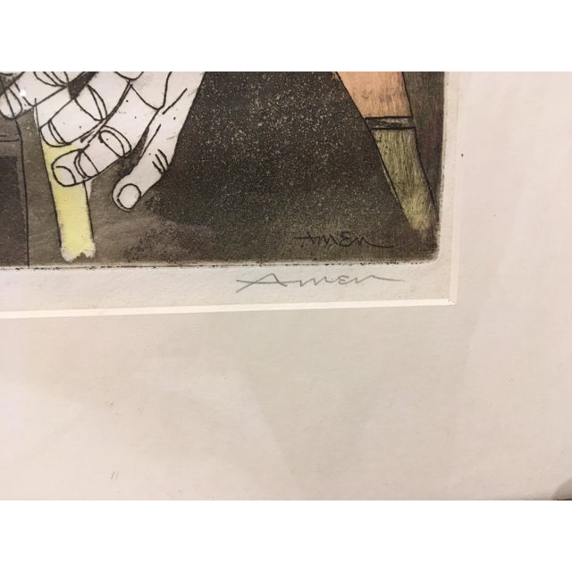 Vintage Mid-Century Signed and Numbered Color Serigraph by Irving Amen For Sale - Image 9 of 12