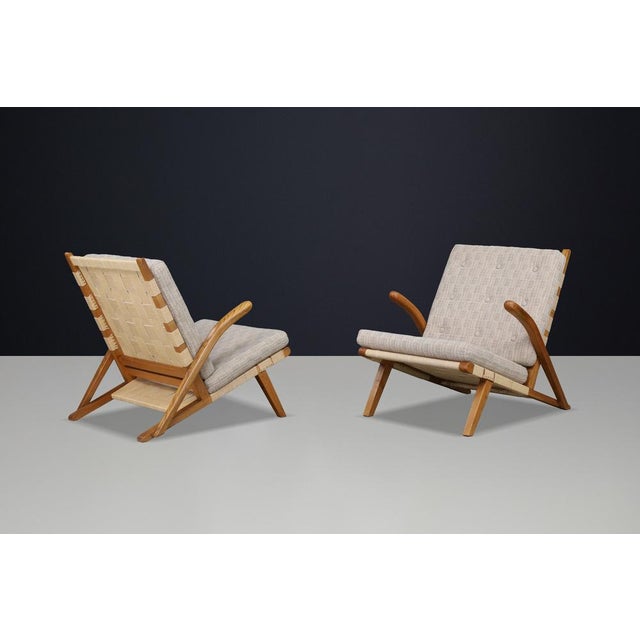 1960s Sculptural Oak Lounge Chairs, Europe, 1960s, Set of 2 For Sale - Image 5 of 14