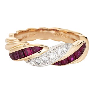 Oscar Heyman Ruby Diamond Ring Sz 6 18k Gold Platinum Vintage Fine Jewelry For Sale