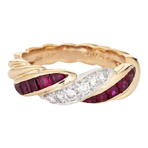 Oscar Heyman Ruby Diamond Ring Sz 6 18k Gold Platinum Vintage Fine Jewelry