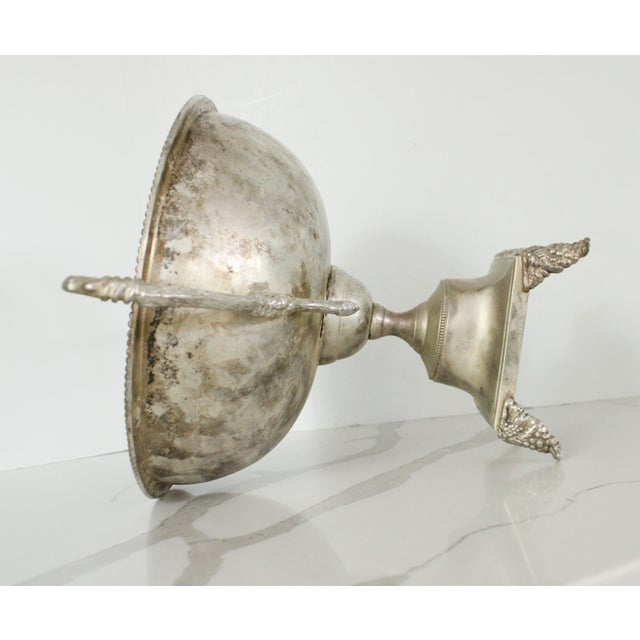 Mid 20th Century Large Vintage Silverplate Patinated Urn Jardinière For Sale - Image 5 of 5