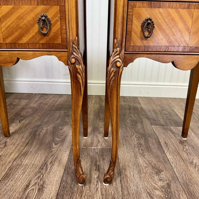 Vintage Ca. 1930s Ornate French Provincial Nightstands, Pair For Sale - Image 15 of 18
