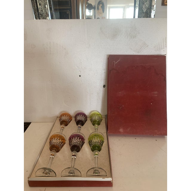 Cut Crystal Glasses from Maison Baccarat, Set of 6 For Sale - Image 3 of 12