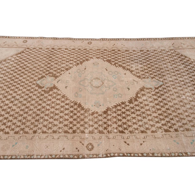 Peach Antique Malayer Handmade Wool Runner For Sale - Image 8 of 9