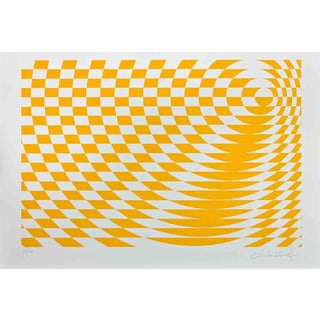 Victor Debach, Yellow Composition, Screen Print, 1970s For Sale
