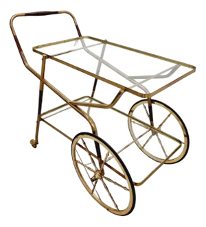 Hollywood Regency Neoclassical Serving or Drinks Trolley by Cesare Lacca, Italy, 1950s