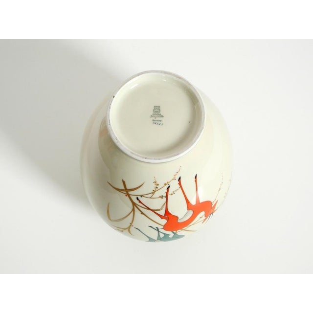 Light Blue Porcelain Vase with Hand-Painted Wildlife Motifs from PMR Bavaria Jaeger & Co., 1940s For Sale - Image 18 of 18