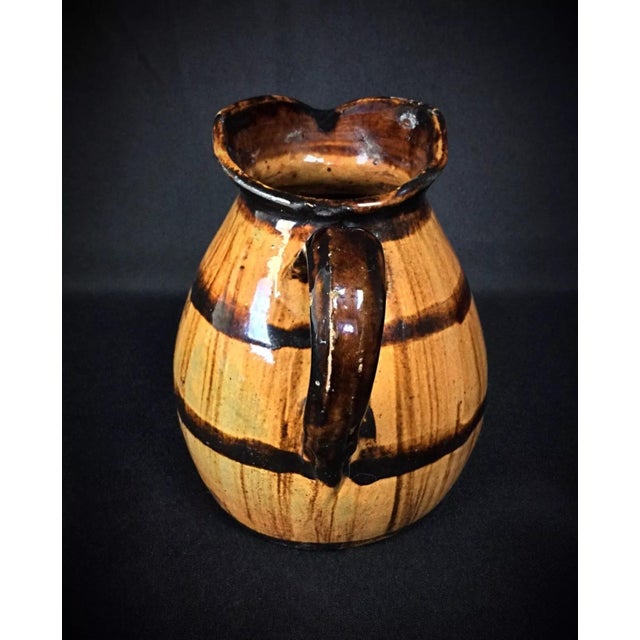 Early 20th Century Antique Ceramic Barrel-Shaped Pitcher For Sale - Image 5 of 9