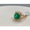 AGL Certified 4.2 Carat Cushion Cut Colombian Emerald & Diamond Ring 18K Y Gold For Sale - Image 16 of 18