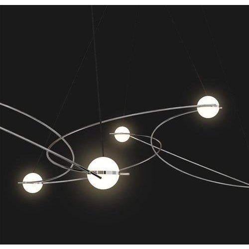 Kosmos 6S Chandelier in Polished Stainless Steel by Moss Objects For Sale - Image 6 of 10