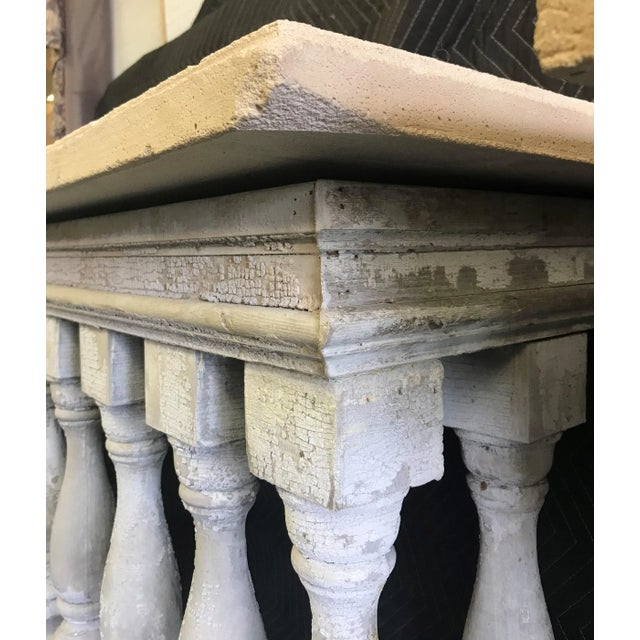 Late 20th Century Architectural Salvage Stone and Wood Baluster Consoles - a Pair For Sale - Image 11 of 13