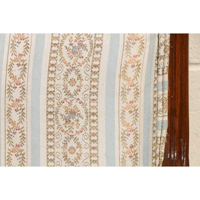 French Country Pair of Antique French Louis XVI Style Upholstered Loveseats, Circa 1950s For Sale - Image 3 of 18