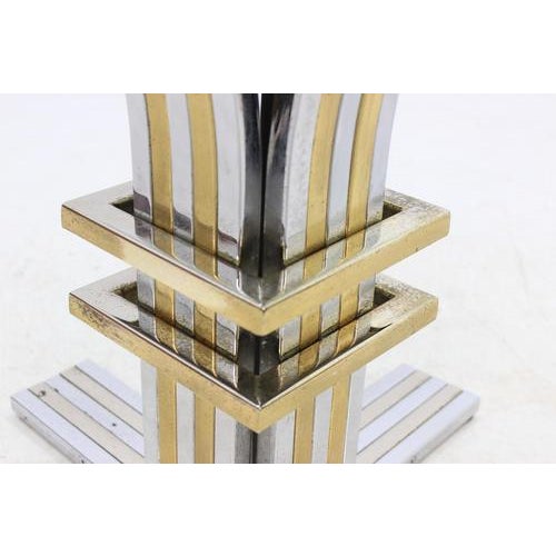 Metal Sculptural Round Dining Table in Chrome and Brass attributed to Banci Firenze, 1970s For Sale - Image 7 of 13
