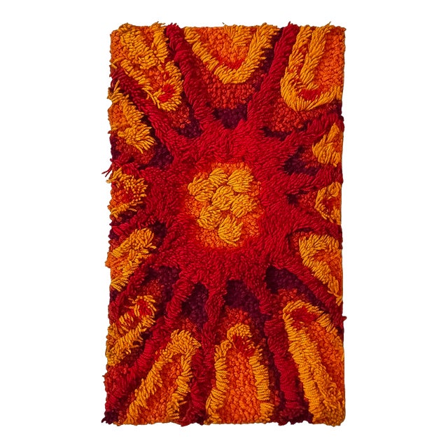 German Handmade Wall Tapestry in Wool, 1970s For Sale