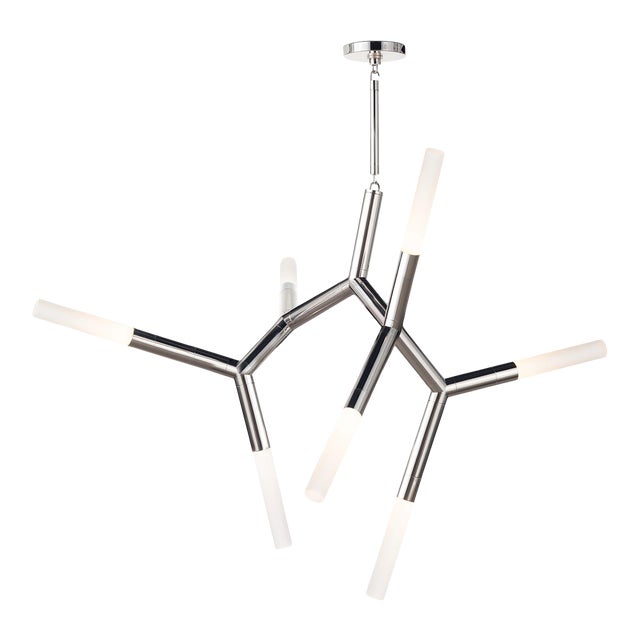 Regina Andrew Traveler Steel Chandelier, Polished Nickel For Sale