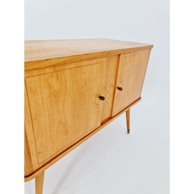 Mid-Century Modern German Ash and Beech Sideboard, 1950s For Sale - Image 11 of 14