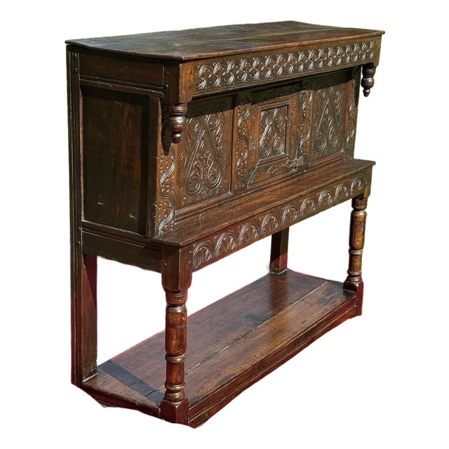 17th Century Charles II Oak Court Cupboard For Sale