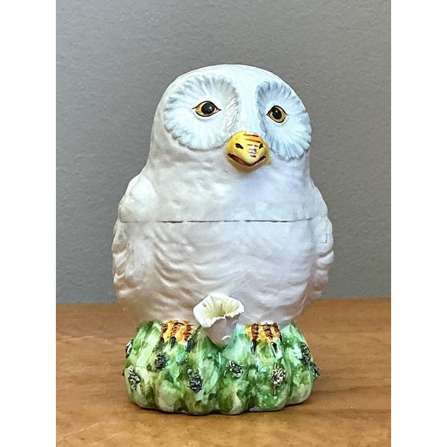 Vintage Italian Owl Ceramic Lidded Trinket Box For Sale - Image 10 of 12