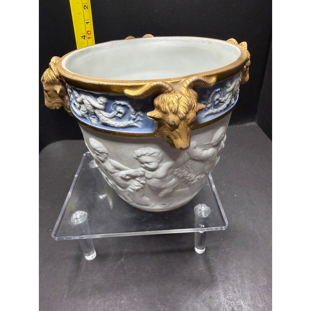 Late 19th Century Antique Sèvres Biscuit Porcelain Cachepot For Sale - Image 5 of 6