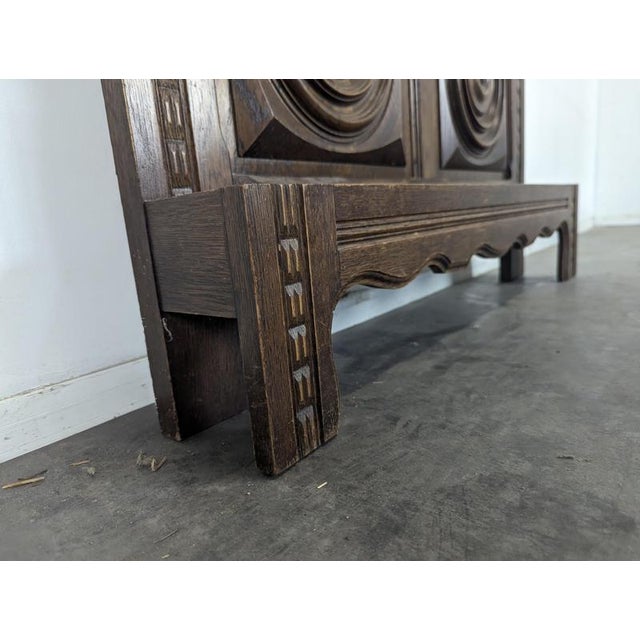 Brown Oak Coat Rack in the style of Dudouyt For Sale - Image 8 of 9