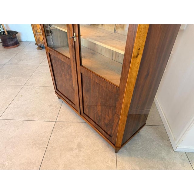 Wood Biedermeier Display Cabinet in Walnut For Sale - Image 7 of 16