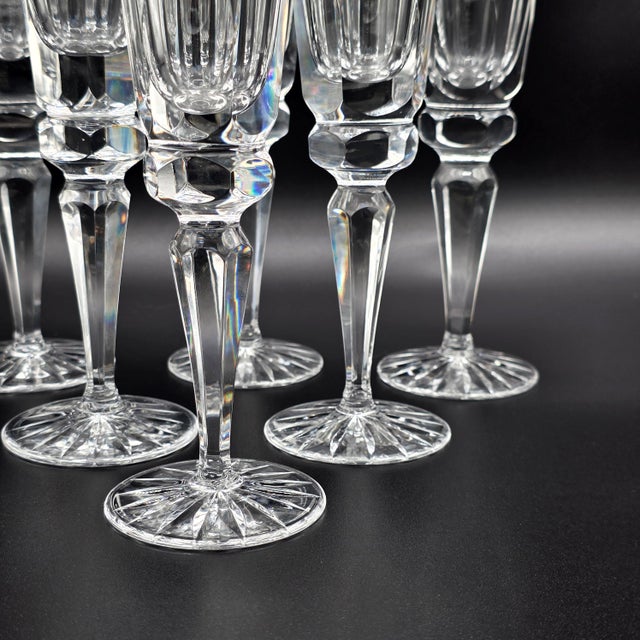 Transparent Ceska Regency Crystal Champagne Flutes, Set of 6 For Sale - Image 8 of 9