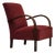 Art Deco Danish Armchair in Red Furniture Wool and Beech Wood, 1950s For Sale