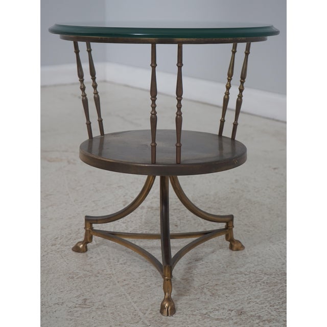 Age: Approx: 50 Years Old Details: Beveled Glass Quality Construction Regency Style Hoof Feet Nice Vintage Table...