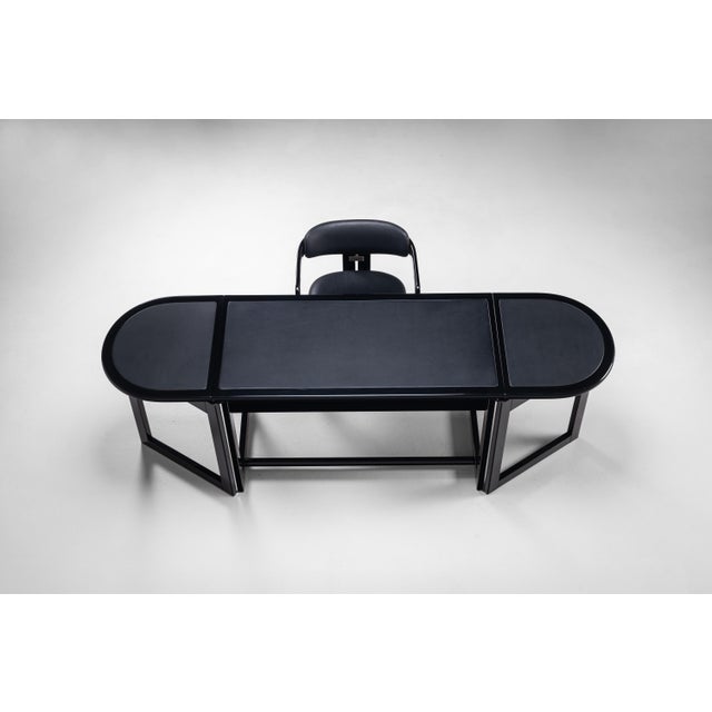 Mid-Century Modern Drop Leaf Desk with Pamplona Chair by Augusto Savini for Pozzi, Italy, 1970s For Sale - Image 3 of 18