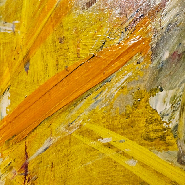 Yellow 1980s Large Polychrome Expressionistic Painting by Sirena (Aka Antonia Mastrocristino Sirena) For Sale - Image 8 of 14