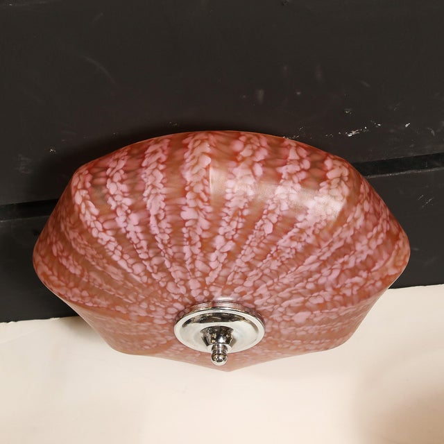 Mid-Century Murano Glass Pendant Chandelier in Sakura Pink and Muted Crimson For Sale - Image 9 of 12