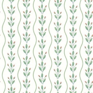 Boråstapeter Flower Buds Wallcovering In Green For Sale