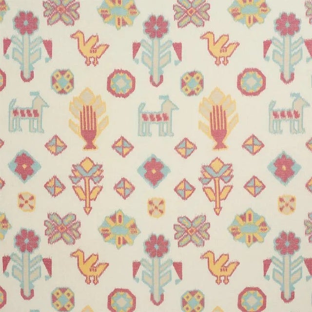 Schumacher Chuska Warp Print Fabric in Multi For Sale
