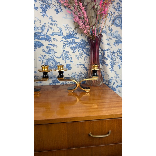 1950s Mid-Century Ceramic Earthenware Candlesticks by Marius Giuge for Vallauris, 1950s, Set of 2 For Sale - Image 5 of 13